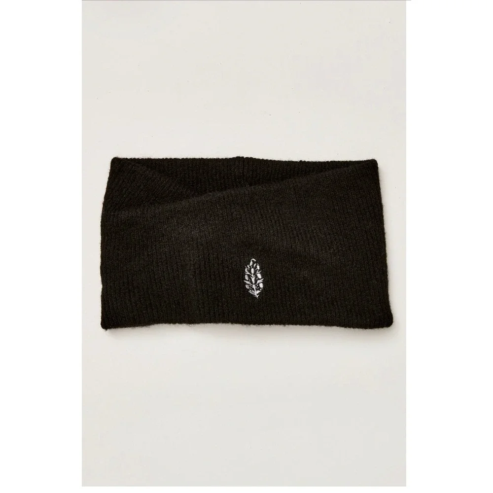 FP Movement Free People Road Runner Ear Warmers Black one size logo soft new NWT